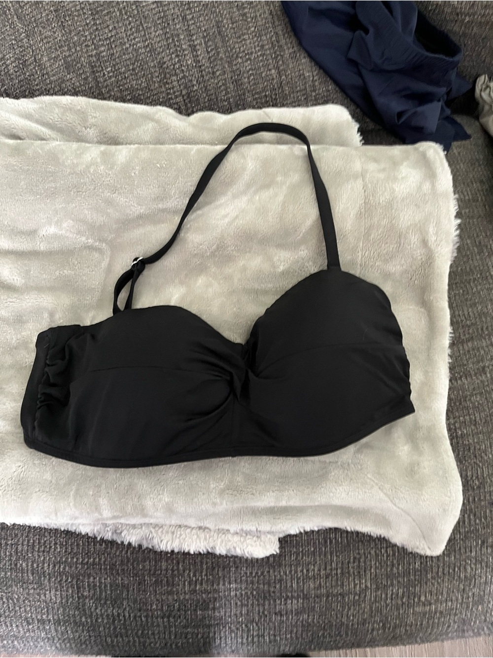 Maurices Black Bandeau Swim Top with Removable Strap